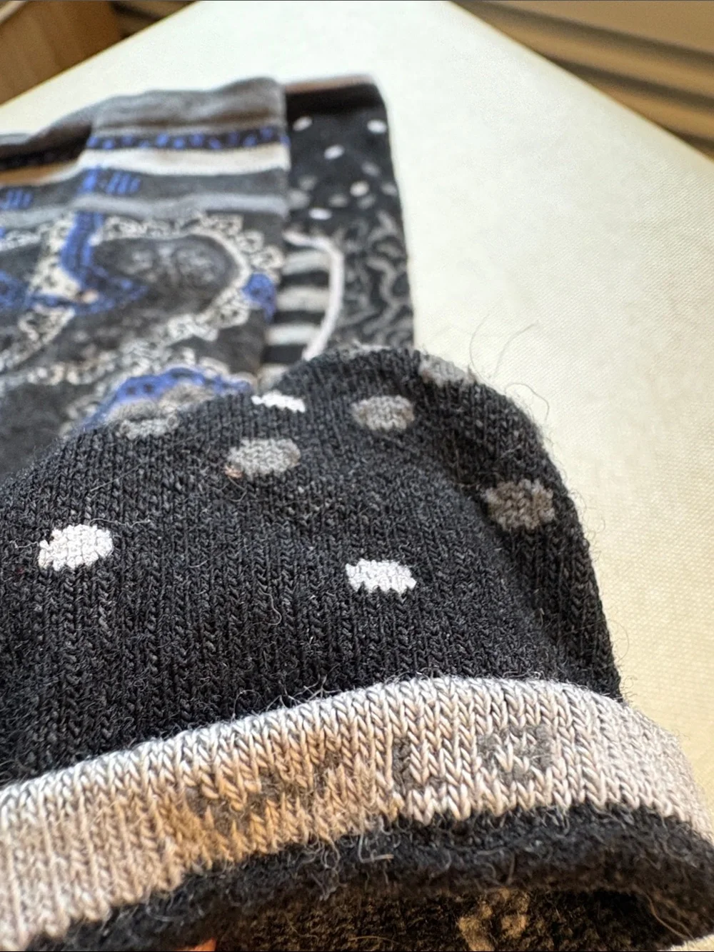 Smartwool Knee-High ski merino Athletic Socks in Black, Gray & Blue